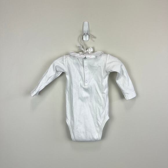 Jacadi Paris White Petal Collar Bodysuit 6 Months - Picture 5 of 6